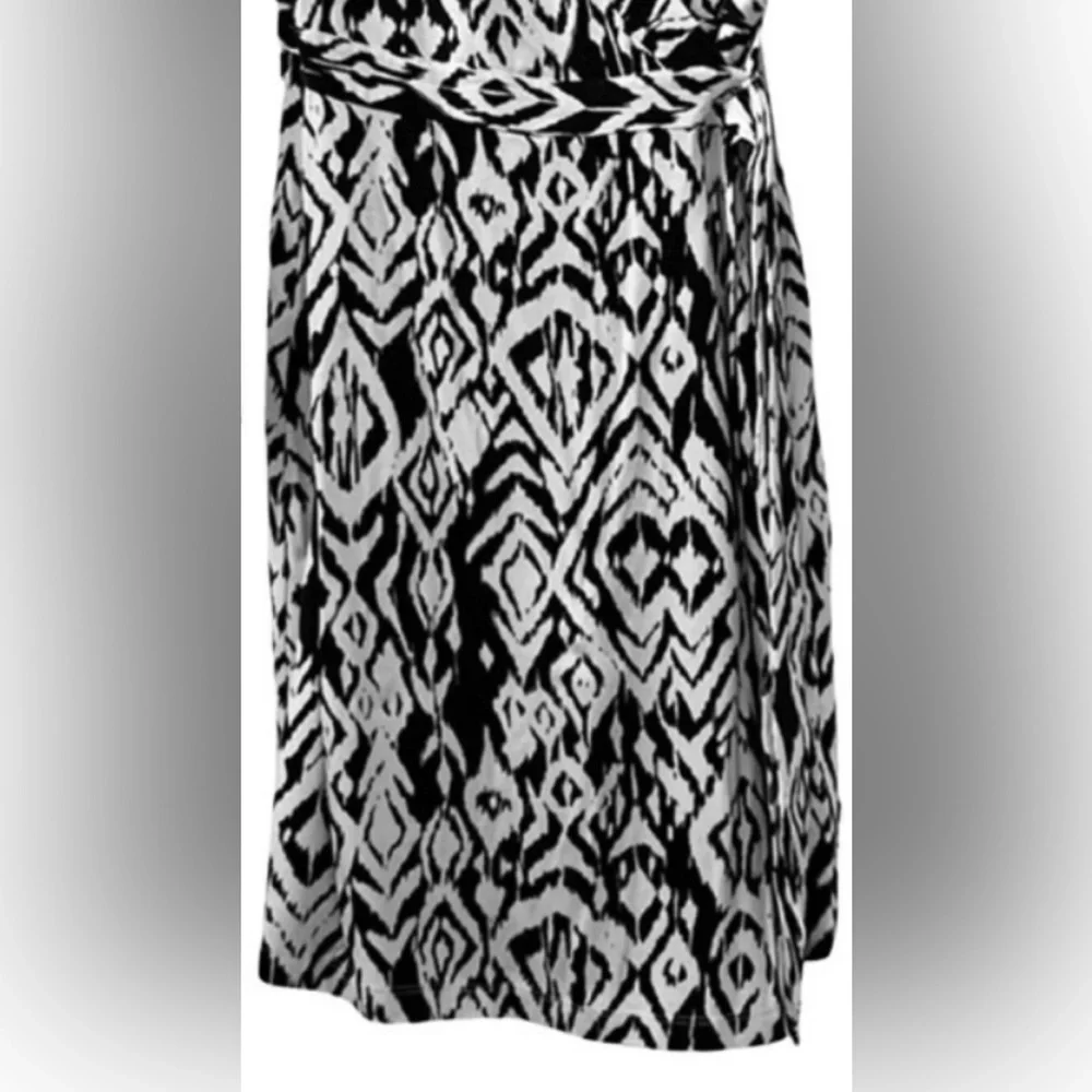 TART 💓SZ XS S💓BLACK AND WHITE SILK EFFECT JERSEY WRAP DRESS EXCELLENT CONDITION - Picture 4 of 11